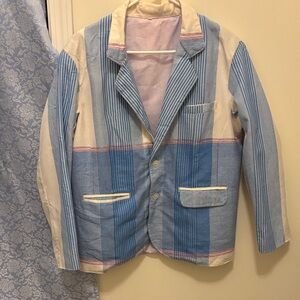 Classic Striped Blue and White Blazer